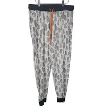 Burts Bees Pajama Pants Large Mens White Grey Ghost Halloween Pockets Pull On - £16.45 GBP