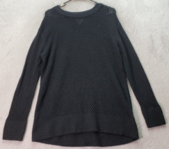 Offline by Aerie Sweater Womens XS Black Open Knit Long Raglan Sleeve Round Neck - £13.93 GBP