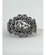 Vintage Beau Sterling 3.7 gr Silver Granulated Ball Ornate Scroll Ring S... - £33.50 GBP