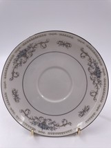 Diane by Fine China of Japan Saucer Plate Blue Flowers Scrolls Tan Baskets - £6.22 GBP