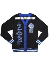 Zeta Phi Beta Sorority Black 100 Year Centennial Cardigan Sweater Z-PHI-B 1920 - £39.50 GBP