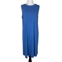 J.Jill Wearever Collection Sleeveless Blue Shift Dress M 95% Rayon 5% Sp... - $308.38 MXN