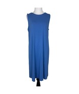 J.Jill Wearever Collection Sleeveless Blue Shift Dress M 95% Rayon 5% Sp... - $302.19 MXN
