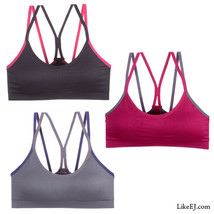 Stylish dual shoulder strap for better control Removable pads Bra Yoga T... - £9.55 GBP