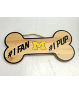 Team Wood Sign University of Michigan Dog Bone Wood Sign #1 Fan M #1 Pup... - $181.14 MXN