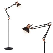 Metal Swing Arm Floor Lamp Adjustable Architect Reading Lamp Tall Pole Standing  - £52.44 GBP