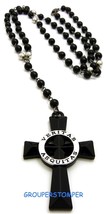 Veritas Aequitas Truth &amp; Justice Metal Rosary Pendant Necklace 34 1/2 Inches - £16.17 GBP