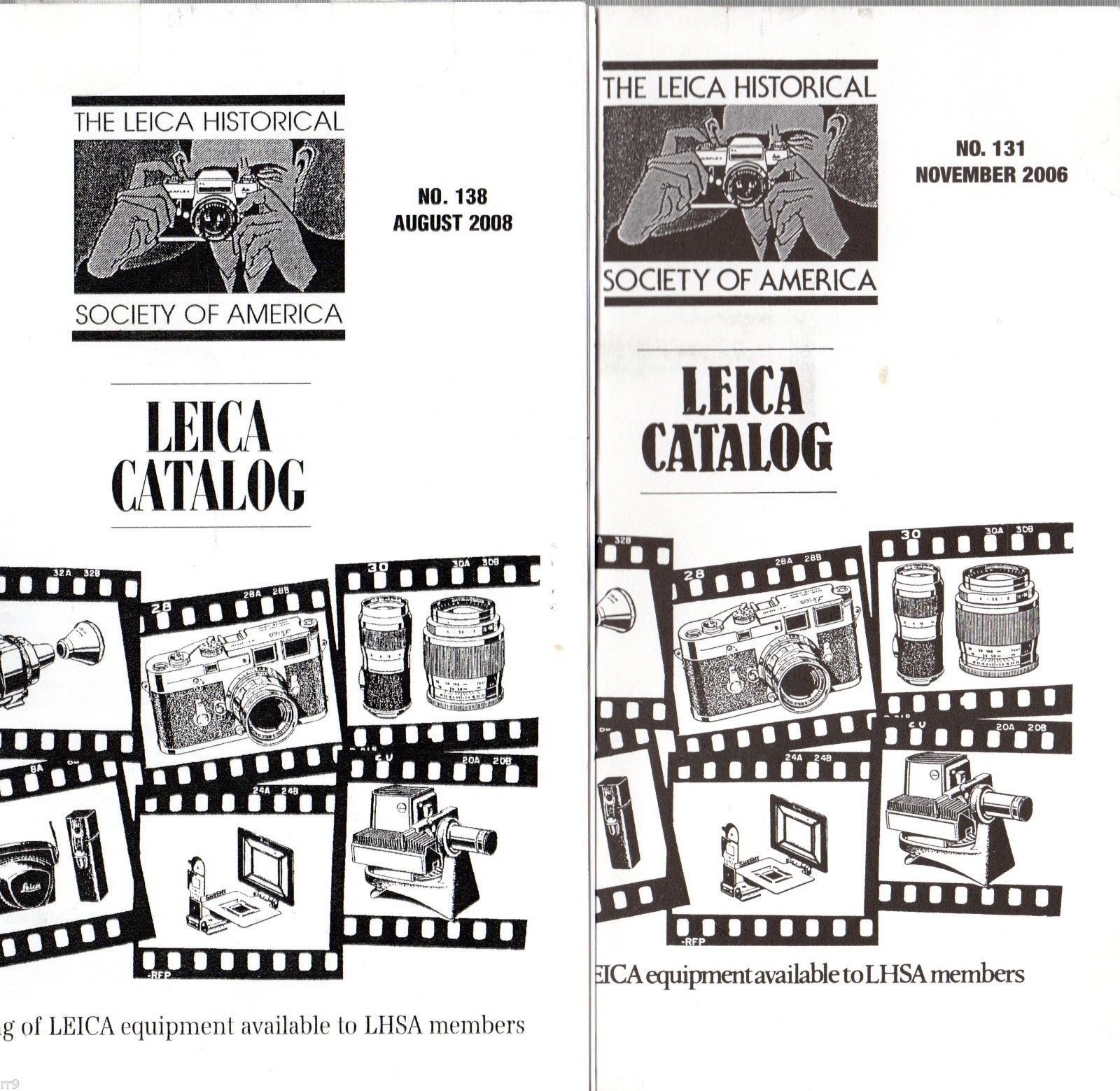 Leica Catalog Equipment No. 138 Aug 2008 and No.131 Nov. 2006 - $4.00