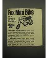 1969 Fox Mini Bikes Ad - Fox Mini Bike do it yourself or fully assembled - £14.55 GBP