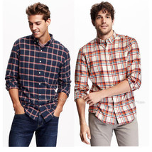NWT Old Navy Men&#39;s Slim-Fit Long Sleeve Plaid Flannel Shirt 100% soft  c... - £23.91 GBP