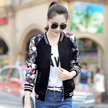 New 2022 Fashion Summer Bomber Print Jacket Women&#39;s Long Sleeve Basic Jacket Coa - £22.48 GBP