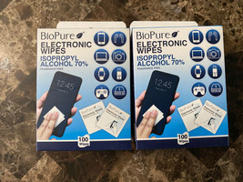 BioPure Electronic Cleaning Wipes 200ct Phone Tablet Laptop Smart Watch Lot Of 2 - £9.37 GBP