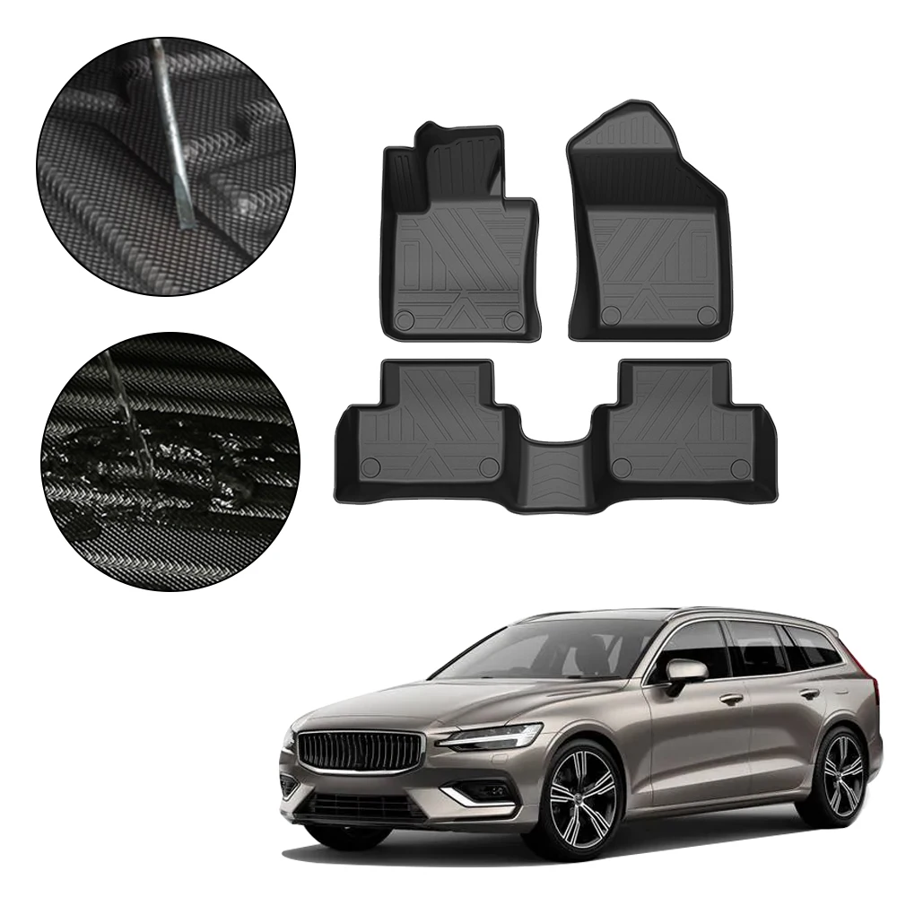 Fully Surrounded Foot Pad For Volvo V60 2020 Car Waterproof Non-Slip Rubber - £156.55 GBP