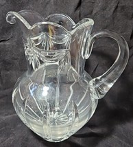 Toscany Lead Crystal Pitcher Thumbprint Handle 8 1/2&quot; Tall Germany - £103.91 GBP