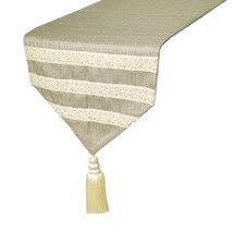 Pearl Serenade - Beige Jute Decorative Table Runner - £41.48 GBP+