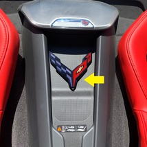 C8 Corvette Waterfall Wireless Phone Charging Bay Crossed Flag Emblem Si... - £17.28 GBP