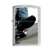 Zippo Lighter - Biker Booth Brushed Chrome - 853222 - £21.55 GBP