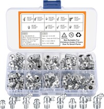 Metric Grease Fittings Kit, 60 Pcs Hydraulic Grease Zerk Assortment Kit, 45 90 - $22.96