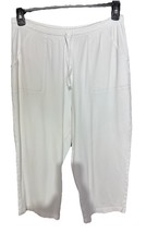 Classic Elements Crisp White 100% Cotton Cropped Pants Lounge Beach Size... - $18.93 CAD