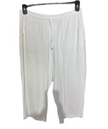 Classic Elements Crisp White 100% Cotton Cropped Pants Lounge Beach Size... - $18.78 CAD