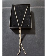 2013 Avon Irresistibly Sexy Tease Necklace Clear Rhinestones Silvertone - €18,34 EUR