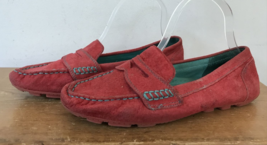 Cynthia Rowley Pink Coral Squeeze Suede Leather Driving Moccasins Loafer... - £21.22 GBP