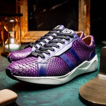 sueded Snake and classic calfskin fashion sneaker Shoes Verona Purple image 11