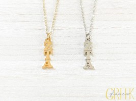 Zeta Tau Alpha Sorority Greek Lavalier Drop Necklace (Zeta, ZTA) - $174.31 MXN