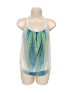 Prana Women&#39;s Racerback Tank Top Size Small Shelf Bra Green White Geometric - €24,76 EUR