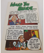 Bible Tract 1990  History Would You Believe....Cartoonist Ron Wheeler NI... - £5.65 GBP