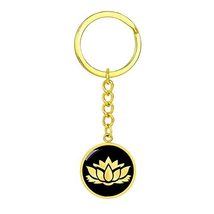 Lotus Flower v2 - Luxury Keychain 18K Yellow Gold Finish - £27.93 GBP