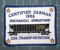 Vintage Csx Transportation Certified Carman 1992 Patch Railroad Trains - £15.56 GBP