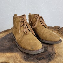 Cole Haan Boys Ankle Boots Size 2 Brown Suede Lace Up Almond Toe Chukka ... - $26.75