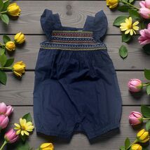 NWT Baby Gap Romper Flutter Sleeve colorful Embroidered 12-18M Navy blue - €16,28 EUR