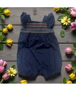 NWT Baby Gap Romper Flutter Sleeve colorful Embroidered 12-18M Navy blue - €16,24 EUR
