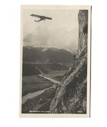 Real Photo Postcard Austria Innsbruck Tyrol Airplane Martinswand mit Inntal - $9.89