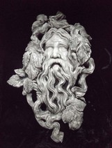 Greenman Wall Plaque Mystical Forest Man Celtic Medieval Leave Nature Indoor  - £64.33 GBP