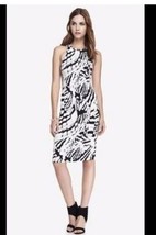 Express Women&#39;s Sheath Dress Small Black White Abstract Print Sleeveless - $40.59 CAD