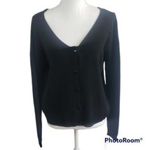 Women&#39;s Acrylic Cardigan Sweater Button Down Knitted Black NEW - £16.77 GBP