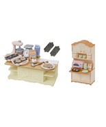 2 Sylvanian Families Sets -  Island Kitchen and Kitchen Cupboard Sets - £26.40 GBP