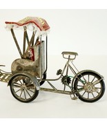 999 Fine Silver Bicycle Rickshaw Carriage Handmade Vietnam Antique c1960... - $99.99