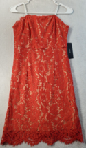 Lulus Tank Dress Womens Size Small Red Lace Floral Nylon Sleeveless Back Zipper - £19.86 GBP