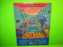 Gondomania Vintage 1987 Video Arcade Game Print AD Vintage Retro Artwork - $14.94