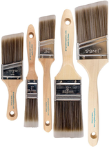 Paint Brushes 5-Pc Paint Brush Set Flat &amp; Angle Brushes Latex/Oil Paints Stains - £12.33 GBP