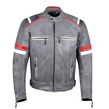 Men&#39;s Handmade Vintage Cafe Racer Style Motorcycle Distressed Leather Ja... - $143.99