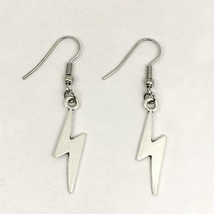 Lightning Bolt Earrings 1&quot; Charm Glam Electric Harry Potter Thunder Power Symbol - £6.40 GBP