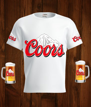 Coors Beer Logo White Short Sleeve  T-Shirt Gift New Fashion  - £25.16 GBP