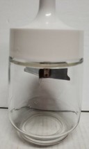Vintage White Manual Hand Press Food Chopper Nut Chopper Clear Glass and... - $4.90
