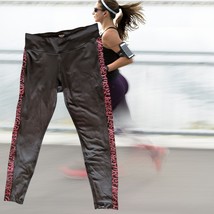 Reebok Athletic Leggings Size Large Black Pink Womens Running Workout Yo... - $12.14