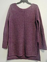 Rafaella Womens Pullover Sweater with Sequins Sz L CLARET Long Sleeve NWT - £22.58 GBP